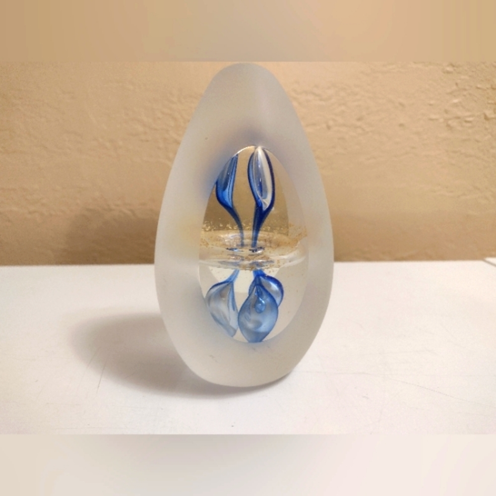 Frosted Art Glass Paper Weight